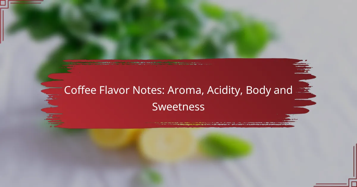 Coffee Flavor Notes: Aroma, Acidity, Body and Sweetness