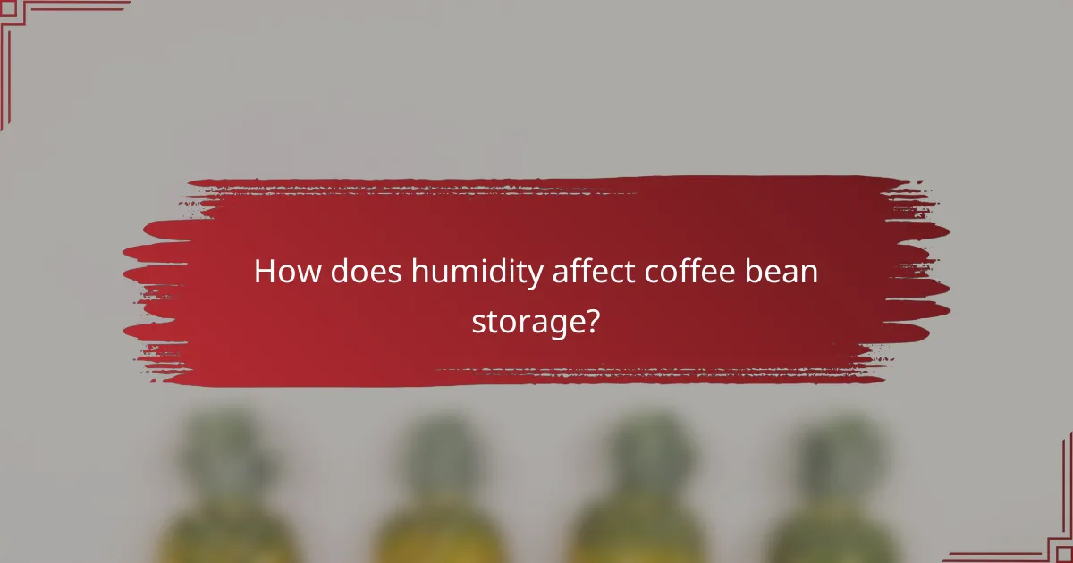 How does humidity affect coffee bean storage?