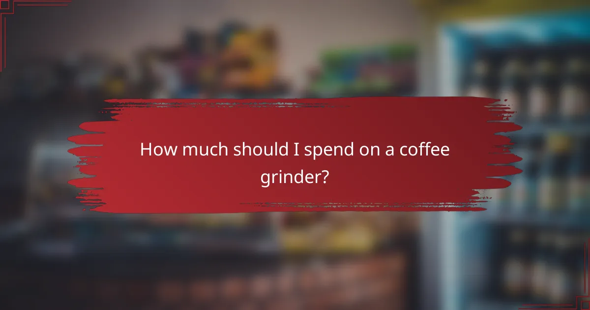 How much should I spend on a coffee grinder?