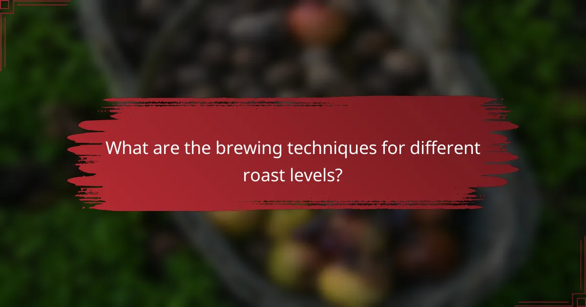 What are the brewing techniques for different roast levels?