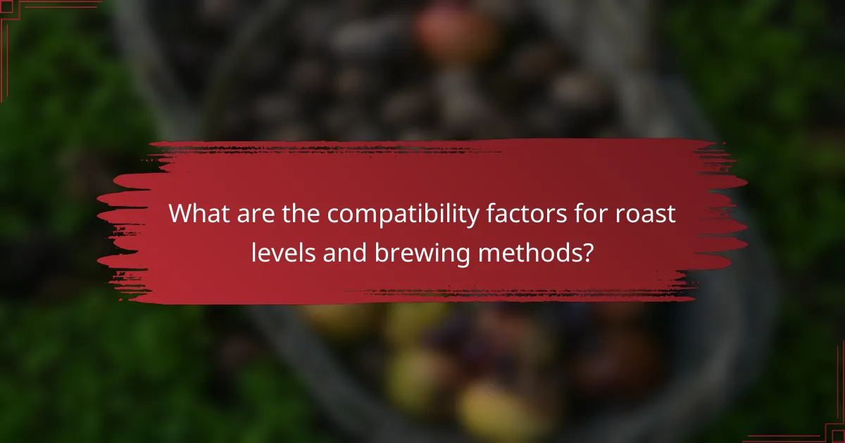 What are the compatibility factors for roast levels and brewing methods?