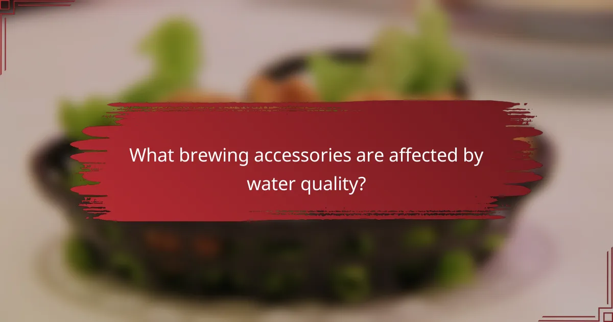 What brewing accessories are affected by water quality?
